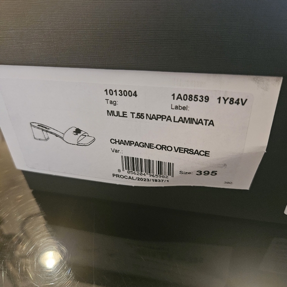 Versace Gold Leather Metallic Mules - Picture 3 of 5